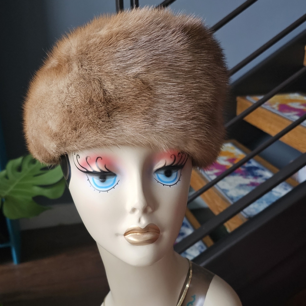 Vintage Real Fur Hat | Soft Brown Fur Winter Hat | Classic Cold-Weather Style